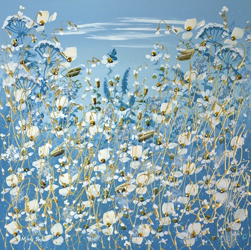 Blue Hue II by Mary Shaw - Original Painting on Board
